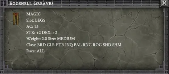 EGGSHELL GREAVES item card